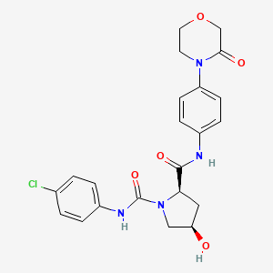 B1671205 (2R,4R)-N1-(4-chlorophenyl)-4-hydroxy-N2-(4-(3-oxomorpholino)phenyl)pyrrolidine-1,2-dicarboxamide CAS No. 768370-75-8