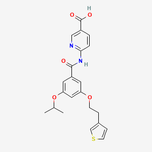 B1671568 6-(3-Isopropoxy-5-(2-(3-thienyl)ethoxy)benzamido)nicotinic acid CAS No. 480463-02-3