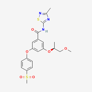 B1671569 3-[(2S)-1-Methoxypropan-2-yl]oxy-5-(4-methylsulfonylphenoxy)-N-(3-methyl-1,2,4-thiadiazol-5-yl)benzamide CAS No. 863504-35-2