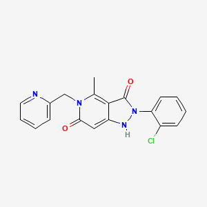 molecular formula C19H15ClN4O2 B1671570 2-(2-氯苯基)-4-甲基-5-(吡啶-2-基甲基)-1H-吡唑并[4,3-c]吡啶-3,6(2H,5H)-二酮 CAS No. 955272-06-7
