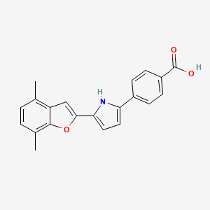 B1671606 Benzoic acid, 4-(5-(4,7-dimethyl-2-benzofuranyl)-1H-pyrrol-2-yl)- CAS No. 196517-43-8