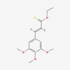 B1671706 Cinnamic acid, (3,4,5-trimethoxy)thio-, O-ethyl ester CAS No. 117666-86-1