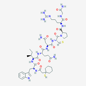 B167194 Oxytocin, beta mercapto-beta,beta-cyclopentamethylenepropionic acid-trp(2)-arg(8)- CAS No. 133851-41-9