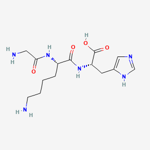 B1671964 L-Histidine, N-(N(2)-glycyl-L-lysyl)- CAS No. 70253-66-6