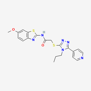 B1671979 N-(6-methoxy-1,3-benzothiazol-2-yl)-2-[(4-propyl-5-pyridin-4-yl-1,2,4-triazol-3-yl)sulfanyl]acetamide CAS No. 603101-22-0