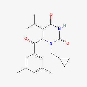 B1672169 2,4(1H,3H)-Pyrimidinedione, 1-(cyclopropylmethyl)-6-(3,5-dimethylbenzoyl)-5-(1-methylethyl)- CAS No. 301297-45-0