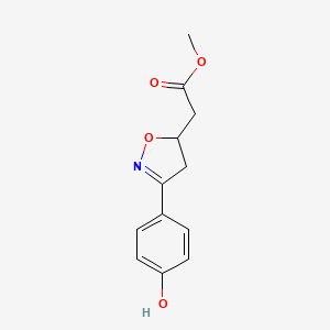 molecular formula C12H13NO4 B1672206 5-异恶唑乙酸、4,5-二氢-3-(4-羟苯基)-，甲酯 CAS No. 478336-92-4