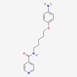 molecular formula C17H21N3O2 B1672266 ISONICOTINAMIDE, N-(5-(p-AMINOPHENOXY)PENTYL)- CAS No. 101578-27-2