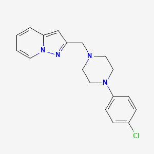 molecular formula C18H19ClN4 B1672300 2-[4-(4-Chlorophenyl)piperazin-1-ylmethyl]pyrazolo[1,5-a]pyridine CAS No. 337972-47-1