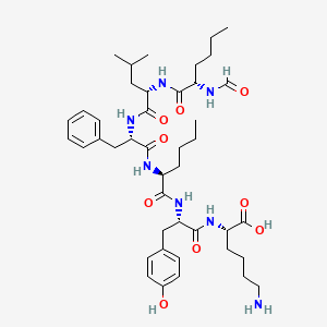 molecular formula C43H65N7O9 B1672311 N-甲酰-nle-亮-苯丙氨酸-nle-酪氨酸-赖氨酸 CAS No. 71901-21-8