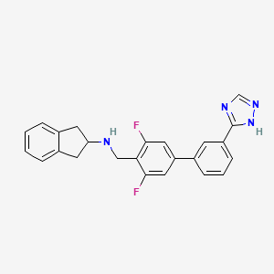 B1672355 [1,1'-Biphenyl]-4-methanamine, N-(2,3-dihydro-1H-inden-2-yl)-3,5-difluoro-3'-(1H-1,2,4-triazol-5-yl)- CAS No. 1007573-18-3