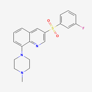 B1672366 Quinoline, 3-((3-fluorophenyl)sulfonyl)-8-(4-methyl-1-piperazinyl)- CAS No. 607742-80-3