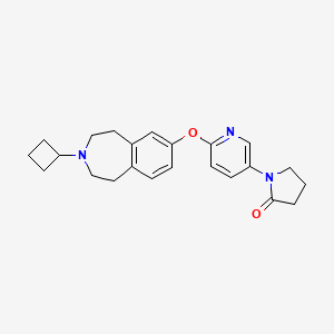 molecular formula C23H27N3O2 B1672371 1-(6-((3-环丁基-2,3,4,5-四氢-1H-苯并[D]氮杂卓-7-基)氧代)吡啶-3-基)吡咯烷-2-酮 CAS No. 720691-69-0