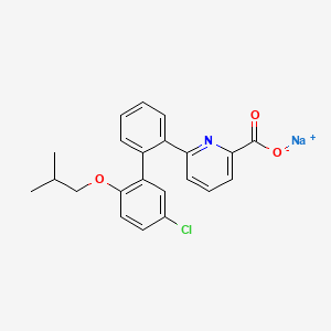 B1672382 2-Pyridinecarboxylic acid, 6-(5'-chloro-2'-(2-methylpropoxy)(1,1'-biphenyl)-2-yl)-, sodium salt CAS No. 869499-38-7