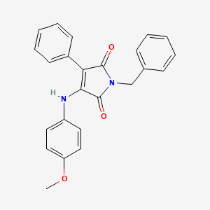 molecular formula C24H20N2O3 B1672386 1-苄基-3-(4-甲氧基苯基氨基)-4-苯基吡咯烷-2,5-二酮 CAS No. 264206-85-1