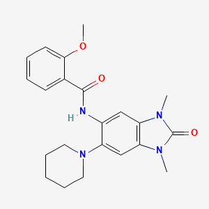 molecular formula C22H26N4O3 B1672394 N-(1,3-二甲基-2-氧代-6-哌啶-1-基苯并咪唑-5-基)-2-甲氧基苯甲酰胺 CAS No. 901245-65-6