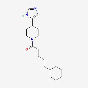 molecular formula C19H31N3O B1672414 1-(4-(1H-Imidazol-5-yl)piperidin-1-yl)-5-cyclohexylpentan-1-one CAS No. 152241-24-2