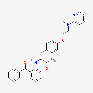 molecular formula C30H29N3O4 B1672451 (S)-2-(2-苯甲酰苯氨基)-3-(4-(2-(甲基(吡啶-2-基)氨基)乙氧基)苯基)丙酸 CAS No. 196808-24-9