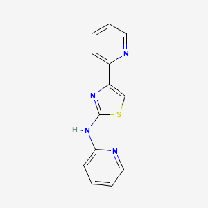 molecular formula C13H10N4S B1672459 吡啶-2-基-(4-吡啶-2-基-噻唑-2-基)-胺 CAS No. 3374-88-7
