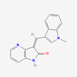 B1672466 1,3-Dihydro-3-[(1-methyl-1H-indol-3-yl)methylene]-2H-pyrrolo[3,2-b]pyridin-2-one CAS No. 504433-23-2
