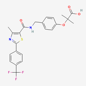 B1672471 2-Methyl-2-(4-((4-methyl-2-(4-(trifluoromethyl)phenyl)thiazole-5-carboxamido)methyl)phenoxy)propanoic acid CAS No. 622402-22-6