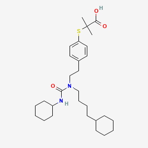 molecular formula C29H46N2O3S B1672476 2-[(4-{2-[(4-环己基丁基)(环己基氨基甲酰基)氨基]乙基}苯基)硫代]-2-甲基丙酸 CAS No. 265129-71-3