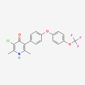B1672545 3-Chloro-2,6-Dimethyl-5-{4-[4-(Trifluoromethoxy)phenoxy]phenyl}pyridin-4-Ol CAS No. 137735-25-2