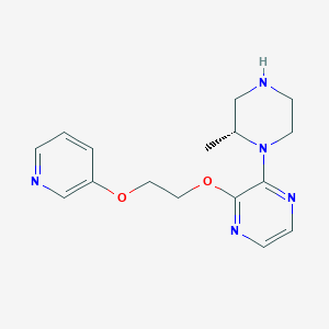 molecular formula C16H21N5O2 B1672550 (2R)-methyl-1-{3-[2-(3-pyridinyloxy)ethoxy]-2-pyrazinyl}piperazine CAS No. 313658-33-2