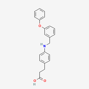 molecular formula C22H21NO3 B1672551 3-(4-((3-苯氧基苄基)氨基)苯基)丙酸 CAS No. 885101-89-3