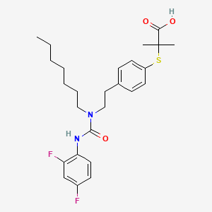 2-[4-[2-[(2,4-Difluorophenyl)carbamoyl-heptylamino]ethyl]phenyl]sulfanyl-2-methylpropanoic acid