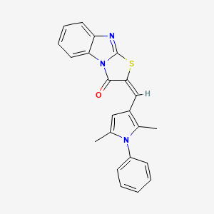 B1672691 2-[(2,5-dimethyl-1-phenyl-1H-pyrrol-3-yl)methylene][1,3]thiazolo[3,2-a]benzimidazol-3(2H)-one CAS No. 347323-96-0