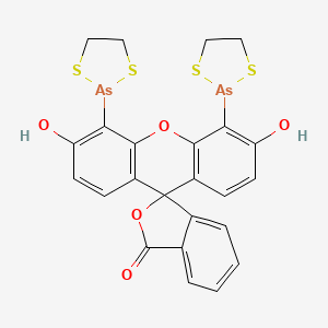 molecular formula C24H18As2O5S4 B1672755 4',5'-双(1,3,2-二噻唑烷-2-基)-3',6'-二羟基-螺[异苯并呋喃-1(3H),9'-[9H]呫吨]-3-酮 CAS No. 212118-77-9