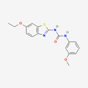 molecular formula C17H17N3O3S B1672758 1-(6-Ethoxybenzo[d]thiazol-2-yl)-3-(3-methoxyphenyl)urea CAS No. 392237-10-4