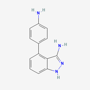 molecular formula C13H12N4 B1672853 4-(4-aminophenyl)-1H-indazol-3-amine CAS No. 819058-89-4