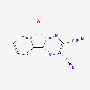 molecular formula C13H4N4O B1672951 9-氧代-9H-茚并[1,2-b]吡嗪-2,3-二腈 CAS No. 40114-84-9
