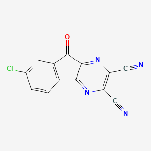 molecular formula C13H3ClN4O B1672952 7-氯-9-氧代-9H-茚并[1,2-b]吡嗪-2,3-二腈 CAS No. 924296-39-9