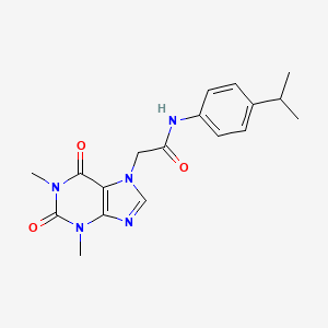 molecular formula C18H21N5O3 B1672953 2-(1,3-二甲基-2,6-二氧代-1,2,3,6-四氢-7H-嘌呤-7-基)-N-(4-异丙基苯基)乙酰胺 CAS No. 349085-38-7