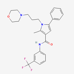 molecular formula C26H28F3N3O2 B1672955 2-甲基-1-(3-吗啉-4-基丙基)-5-苯基-N-[3-(三氟甲基)苯基]吡咯-3-甲酰胺 CAS No. 883031-03-6