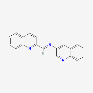 B1672959 3-Quinolinamine, N-(2-quinolinylmethylene)- CAS No. 16722-44-4