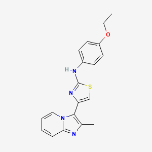 molecular formula C19H18N4OS B1672961 N-(4-乙氧基苯基)-4-(2-甲基咪唑并[1,2-a]吡啶-3-基)噻唑-2-胺 CAS No. 315703-52-7