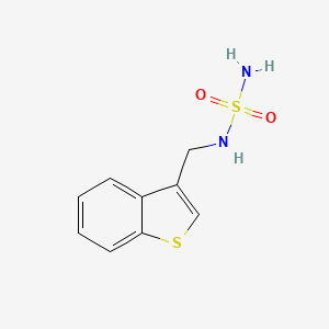molecular formula C9H10N2O2S2 B1673009 3-[(Sulfamoylamino)methyl]-1-benzothiophene CAS No. 877316-38-6