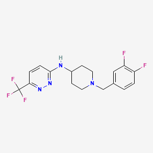 molecular formula C17H17F5N4 B1673015 3-Pyridazinamine, N-(1-((3,4-difluorophenyl)methyl)-4-piperidinyl)-6-(trifluoromethyl)- CAS No. 935776-74-2