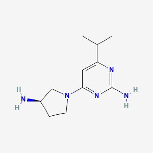 molecular formula C11H19N5 B1673020 4-[(3R)-3-aminopyrrolidin-1-yl]-6-propan-2-ylpyrimidin-2-amine CAS No. 1046447-90-8