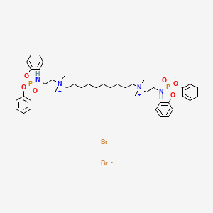 molecular formula C42H62Br2N4O6P2 B1673021 Decamethylenebis(dimethyl(2-(diphenylphosphonoamino)ethyl)ammonium bromide) CAS No. 18671-82-4