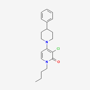 molecular formula C20H25ClN2O B1673069 2(1H)-吡啶酮，1-丁基-3-氯-4-(4-苯基-1-哌啶基)- CAS No. 1127498-03-6