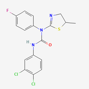 molecular formula C17H14Cl2FN3OS B1673091 3-(3,4-Dichlorophenyl)-1-(4-fluorophenyl)-1-(5-methyl-4,5-dihydro-1,3-thiazol-2-yl)urea CAS No. 329182-61-8