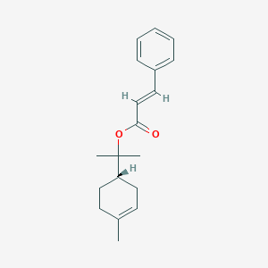 molecular formula C19H27O2 B167311 2-Propenoic acid, 3-phenyl-, 1-methyl-1-(4-methyl-3-cyclohexen-1-yl)ethyl ester, (S)- CAS No. 10024-56-3