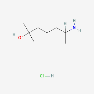 molecular formula C8H19NO.ClH<br>C8H20ClNO B1673117 Heptaminol hydrochloride CAS No. 543-15-7