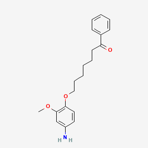 molecular formula C20H25NO3 B1673120 Heptanophenone, 7-(4-amino-2-methoxyphenoxy)- CAS No. 102239-85-0