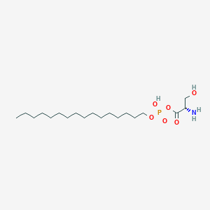 molecular formula C19H40NO6P B1673138 [hexadecoxy(hydroxy)phosphoryl] (2S)-2-amino-3-hydroxypropanoate CAS No. 133321-35-4